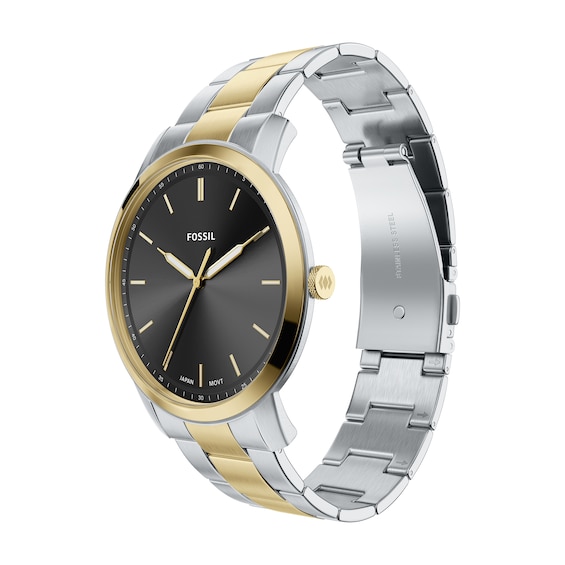 Men's Fossil Minimalist Two-Tone Stainless Steel Watch (Model: Fs6182)