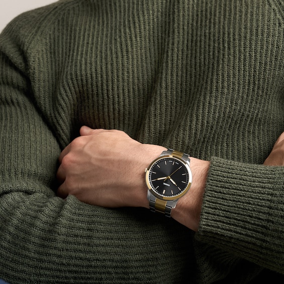 Men's Fossil Minimalist Two-Tone Stainless Steel Watch (Model: Fs6182)