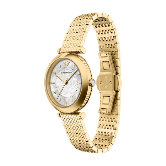 Ladies' Emporio Armani Archelia Gold-Tone Stainless Steel Watch with Crystal Accents (Model: Ar11809)