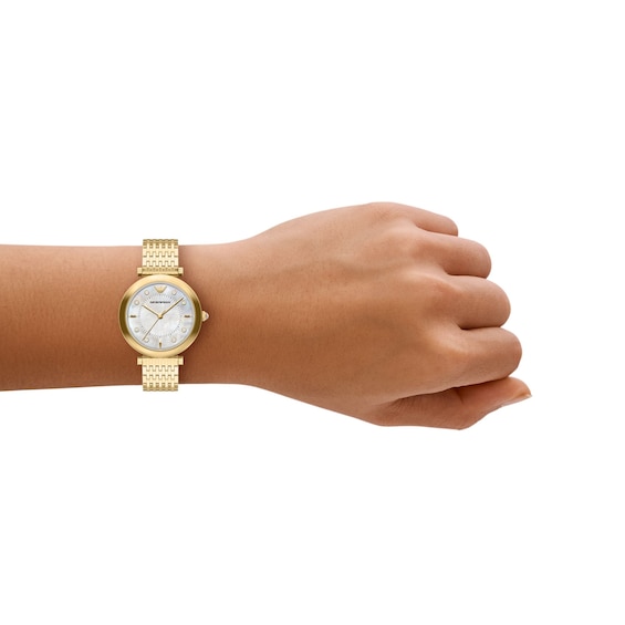 Ladies' Emporio Armani Archelia Gold-Tone Stainless Steel Watch with Crystal Accents (Model: Ar11809)