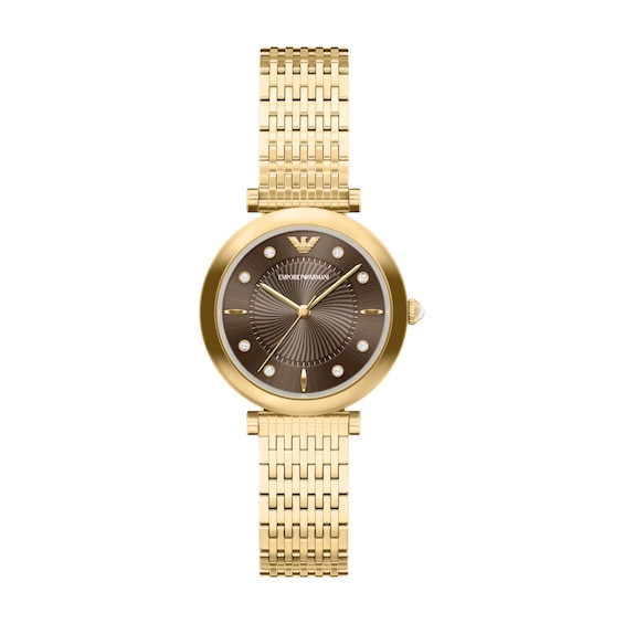 Ladies' Emporio Armani Archelia Gold-Tone Stainless Steel Watch with Crystal Accents (Model: AR11810)