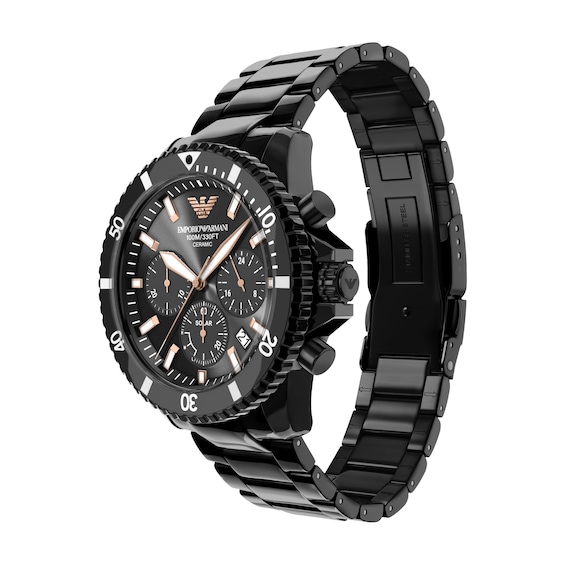 Men's Emporio Armani Ceramica Black Ceramic Chronograph Watch (Model: Ar70022)