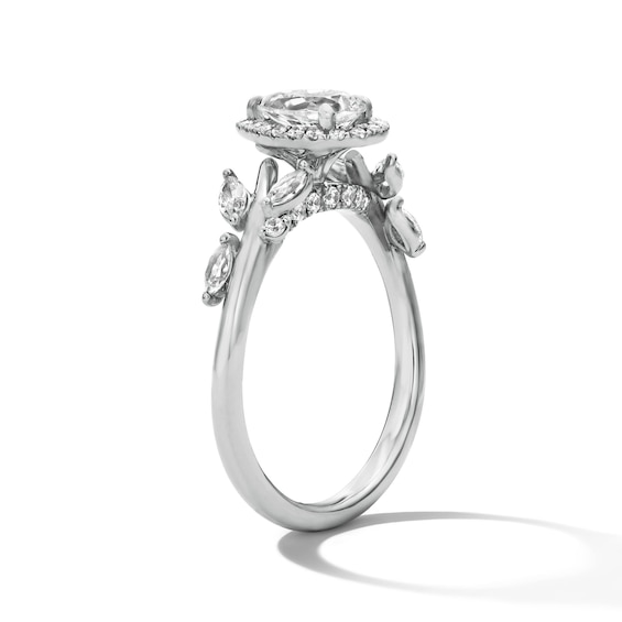 7/8 CT. T.w. Pear-Shaped Certified Lab-Grown Diamond Frame Engagement Ring in 10K White Gold (F/Vs2)