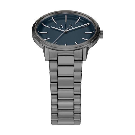 Men's Armani Exchange Gunmetal Gray IP Stainless Steel Watch Gift Set (Model: Ax7183Set)
