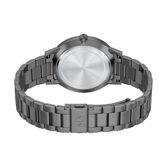 Men's Armani Exchange Gunmetal Gray IP Stainless Steel Watch Gift Set (Model: Ax7183Set)