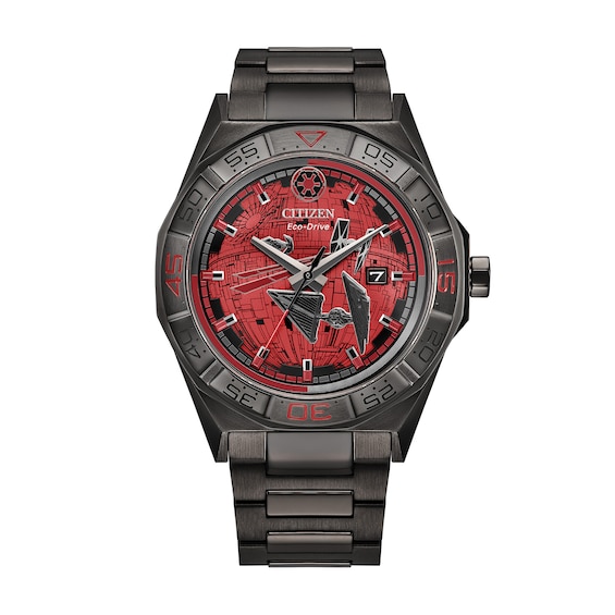 Men's Citizen Eco-Drive® Star Wars™ Imperial Battle Black IP Stainless Steel Watch (Model: Aw1857-57W)