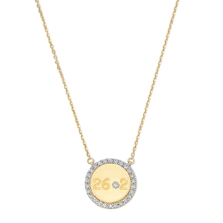 1/5 CT. T.W. Lab-Grown Diamond "26.2" Marathon Necklace in 10K Gold - 17"
