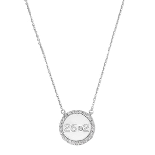 1/5 CT. T.W. Lab-Grown Diamond "26.2" Marathon Necklace in Sterling Silver - 17"