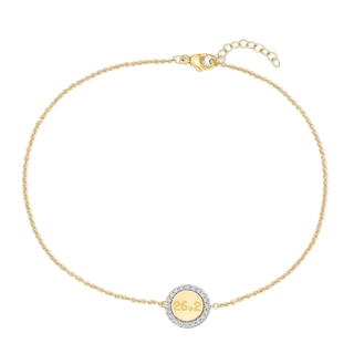 1/5 CT. T.W. Lab-Grown Diamond "26.2" Marathon Anklet in 10K Gold - 10"