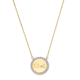 1/5 CT. T.W. Lab-Grown Diamond "13.1" Half-Marathon Necklace in 10K Gold - 17"