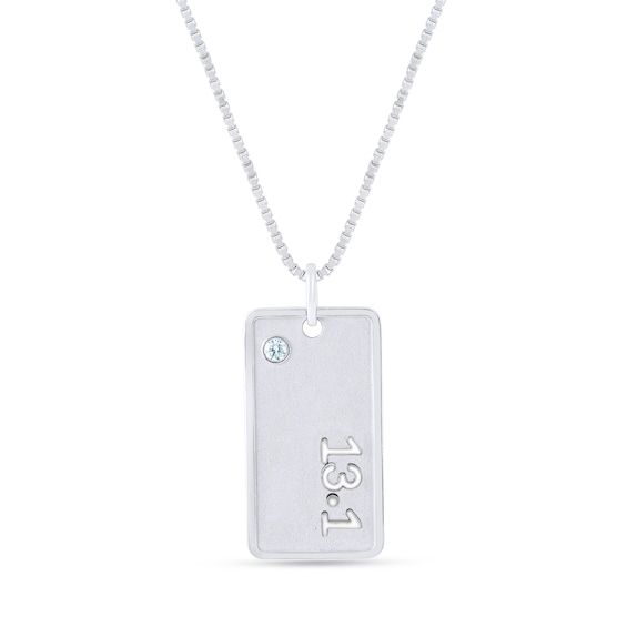 1/5 CT. T.W. Lab-Grown Diamond "13.1" Half-Marathon Tag Pendant in Sterling Silver - 22"