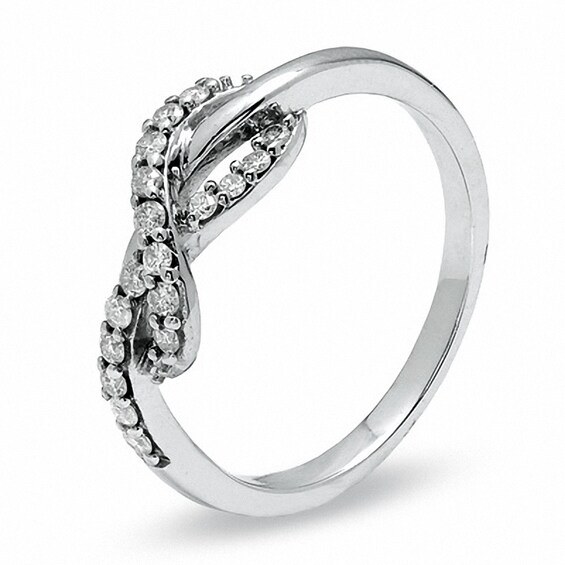 Previously Owned - 1/4 CT. T.w. Diamond Infinity Ring in 10K White Gold