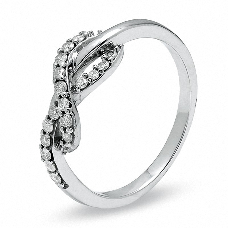 Main Image 2 of Previously Owned - 1/4 CT. T.W. Diamond Infinity Ring in 10K White Gold