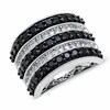 Thumbnail Image 1 of Previously Owned - 2 CT. T.W. Enhanced Black and White Diamond Band in 14K White Gold