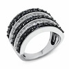 Thumbnail Image 2 of Previously Owned - 2 CT. T.W. Enhanced Black and White Diamond Band in 14K White Gold