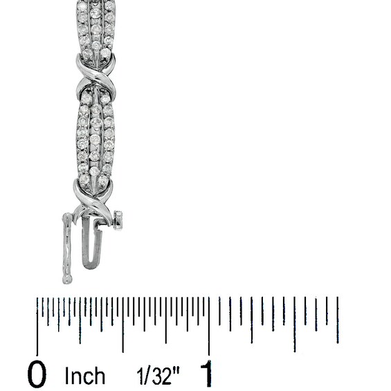 Previously Owned - 3 CT. T.w. Diamond "X" Bracelet in 10K White Gold - 7.5"