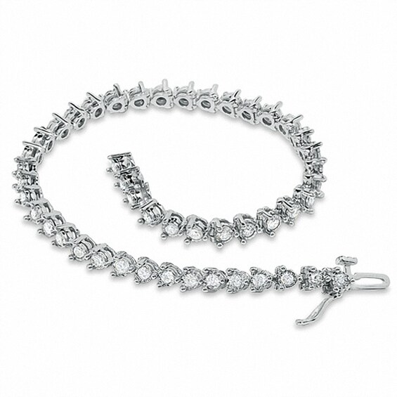 Previously Owned - 2 CT. T.w. Diamond Sparkle Bracelet in 14K White Gold