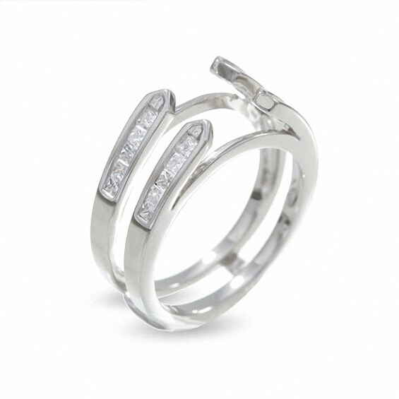 Previously Owned - 1/2 CT. T.w. Square-Cut Diamond Solitaire Enhancer in 14K White Gold