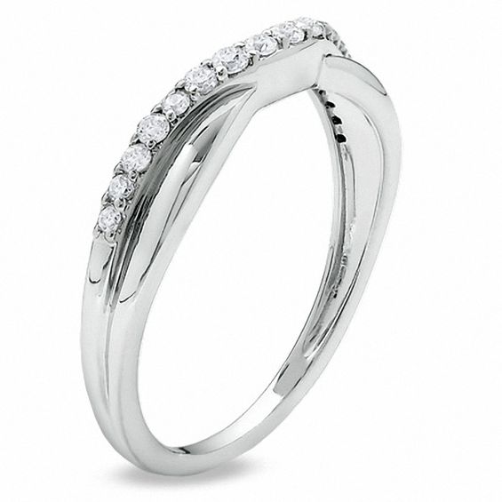 Previously Owned - 1/4 CT. T.w. Diamond Twist Contour Band in 14K White Gold