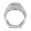 Thumbnail Image 3 of Previously Owned - 2 CT. T.W. Princess-Cut Diamond Frame Bridal Set in 14K White Gold