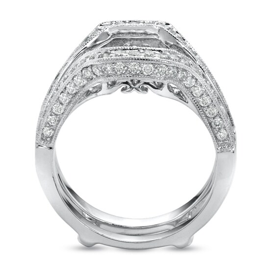 Previously Owned - 2 CT. T.w. Princess-Cut Diamond Frame Bridal Set in 14K White Gold