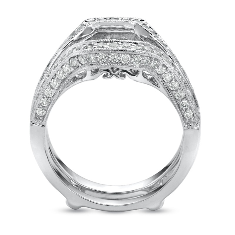 Previously Owned - 2 CT. T.W. Princess-Cut Diamond Frame Bridal Set in 14K White Gold