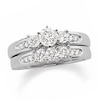 Thumbnail Image 1 of Previously Owned - 1-1/2 CT. T.W. Diamond Channel Three Stone Bridal Set in 14K White Gold