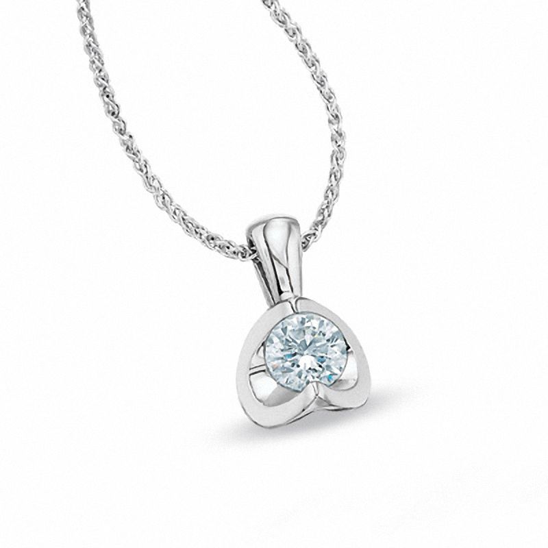 Main Image 1 of Previously Owned - 1/2 CT. Celebration Diamond® Solitaire Pendant in 18K White Gold