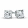 Thumbnail Image 1 of Previously Owned - 1/3 CT. T.W. Princess-Cut Celebration Diamond® Solitaire Stud Earrings in 18K White Gold