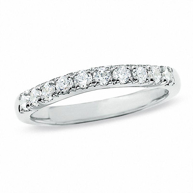 Main Image 1 of Previously Owned - 1/2 CT. T.W. Celebration Diamond® Contour Band in 18K White Gold