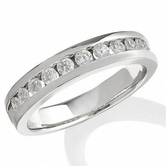 Previously Owned - 1/2 CT. T.w. Celebration DiamondÂ® Channel Band in 18K White Gold