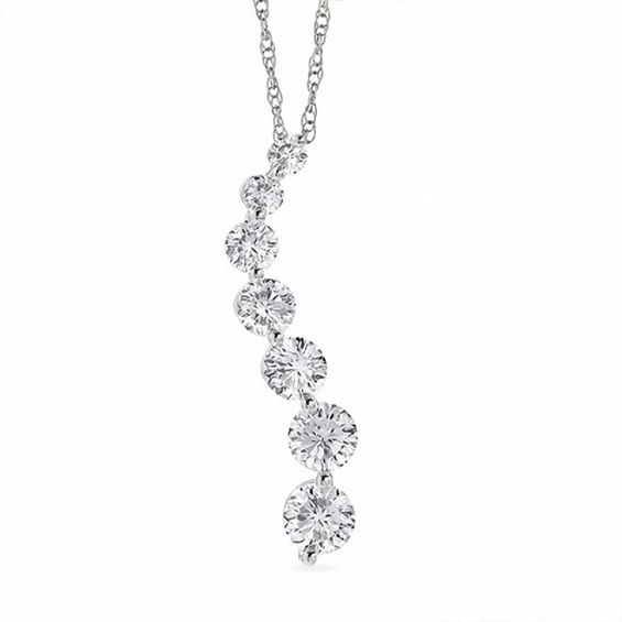 Previously Owned - 1/2 CT. T.w. Celebration Diamond® Journey Pendant in 18K White Gold