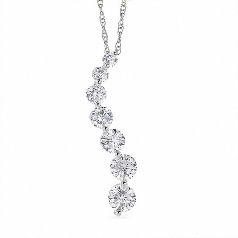 Previously Owned - 1/2 CT. T.W. Celebration Diamond® Journey Pendant in 18K White Gold