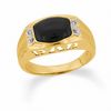 Thumbnail Image 1 of Previously Owned - Onyx "Dad" Ring in 10K Gold with Diamond Accents