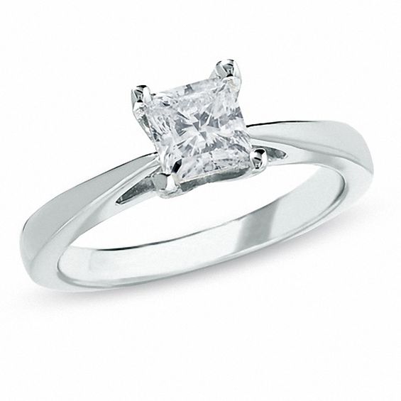 Previously Owned - 1 CT. Princess-Cut Celebration DiamondÂ® Solitaire Engagement Ring in 18K White Gold