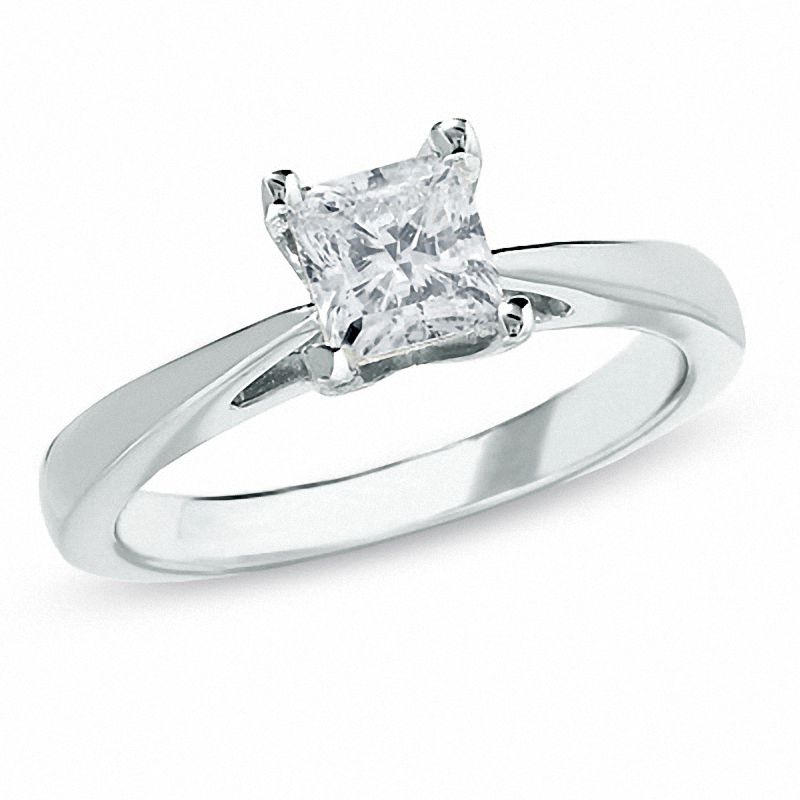 Previously Owned - 1 CT. Princess-Cut Celebration Diamond® Solitaire Engagement Ring in 18K White Gold