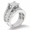 Thumbnail Image 2 of Previously Owned 3 CT. T.W. Quad Princess-Cut Diamond Soldered Bridal Set in 14K White Gold