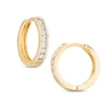 Thumbnail Image 1 of Previously Owned - 1/4 CT. T.W. Diamond Huggie Hoop Earrings in 10K Gold