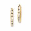 Thumbnail Image 0 of Previously Owned - 1/4 CT. T.W. Channel-Set Diamond Oval Hoop Earrings in 14K Gold