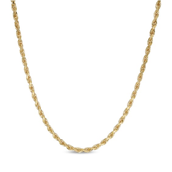 Previously Owned - 3.0mm Diamond-Cut Rope Chain Necklace in 10K Gold - 22"