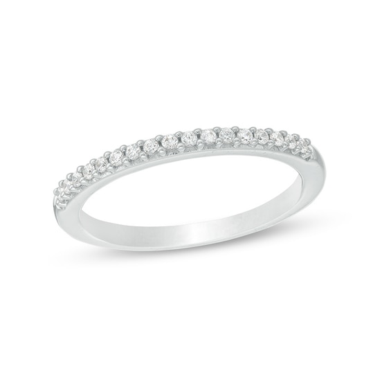 Previously Owned - 1/8 CT. T.w. Colorless Diamond Wedding Band in 18K White Gold