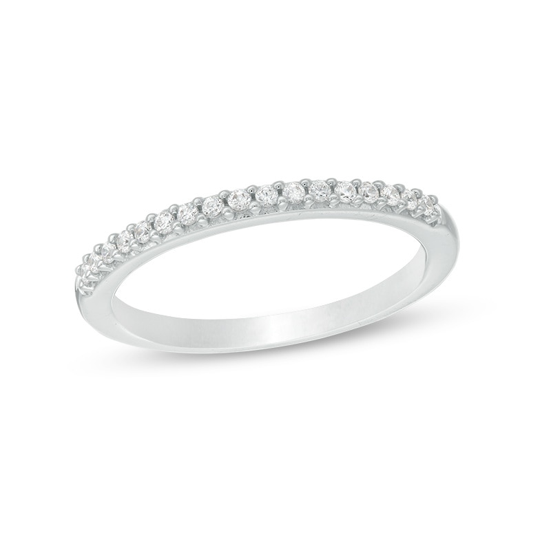 Main Image 1 of Previously Owned - 1/8 CT. T.W. Colorless Diamond Wedding Band in 18K White Gold