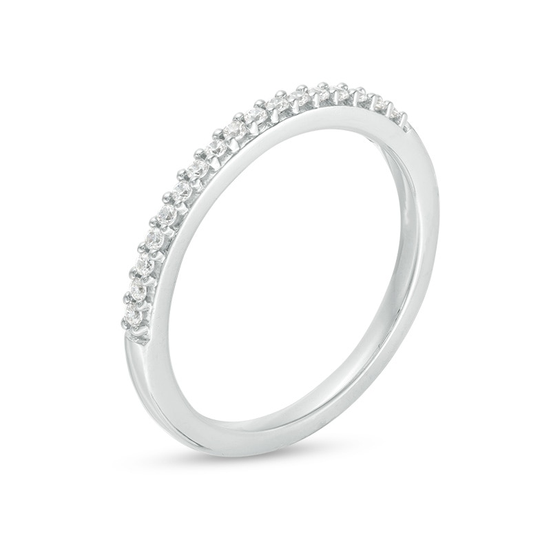 Main Image 2 of Previously Owned - 1/8 CT. T.W. Colorless Diamond Wedding Band in 18K White Gold