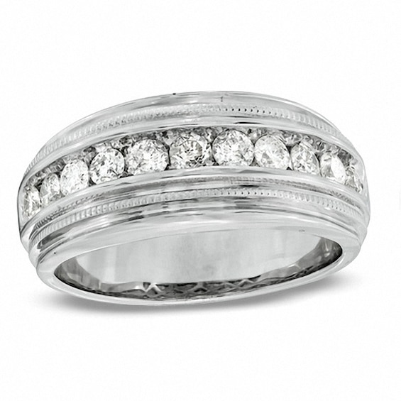 Previously Owned - 1 CT. T.w. Diamond Channel Set Wedding Band in 14K White Gold