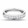 Thumbnail Image 1 of Previously Owned - 1/2 CT. T.W. Round and Baguette Diamond Channel Band in 14K White Gold