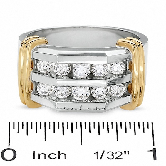 Previously Owned - 1 CT. T.w. Diamond Double Row Band in 10K Two-Tone Gold