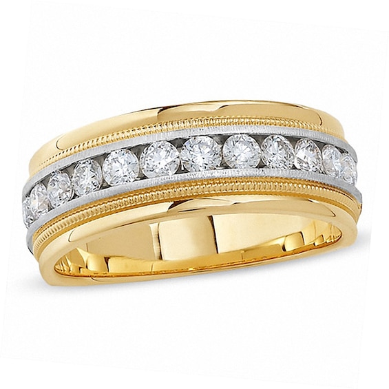 Previously Owned - 1 CT. T.w. Diamond Milgrain Band in 14K Two-Tone Gold