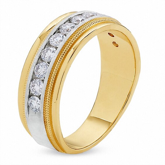 Previously Owned - 1 CT. T.w. Diamond Milgrain Band in 14K Two-Tone Gold