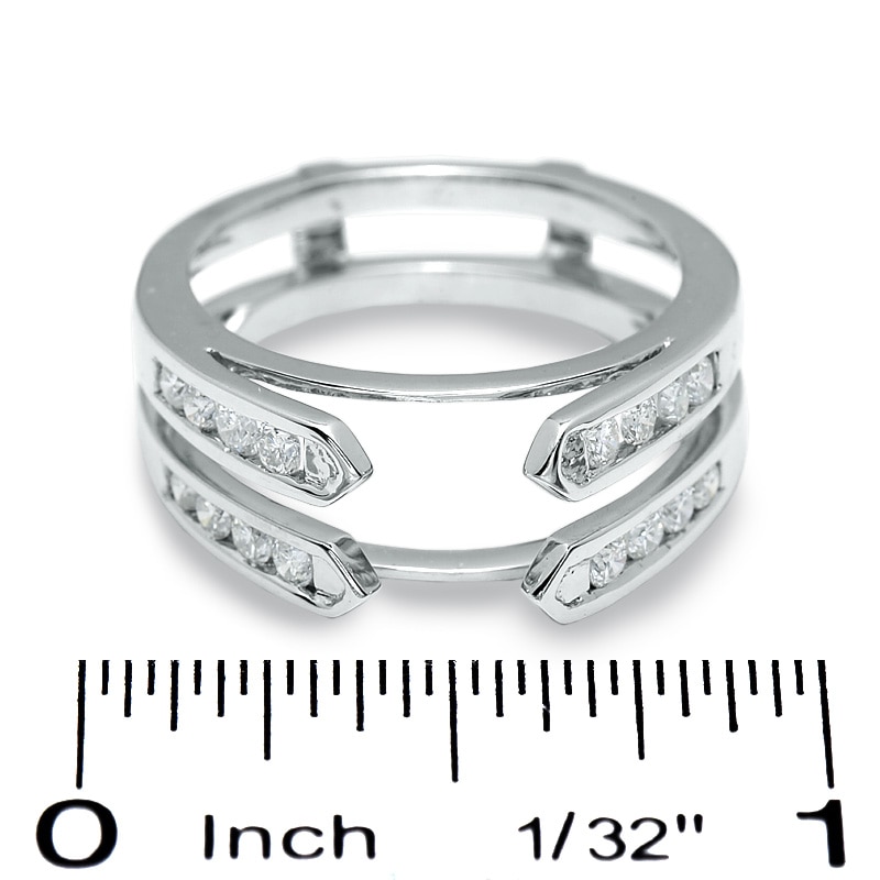 Main Image 2 of Previously Owned - 1/2 CT. T.W. Diamond Cathedral Ring Wrap in 14K White Gold