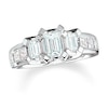 Thumbnail Image 0 of Previously Owned - 2 CT. T.W. Certified Emerald-Cut Diamond Three Stone Engagement Ring in 18K White Gold